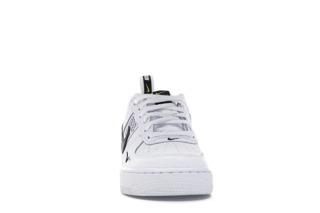 Детские кроссовки Lifestyle с ремешком Nike Air Force 1 Low Utility, White/White-Black-Tour Yellow — фото 2