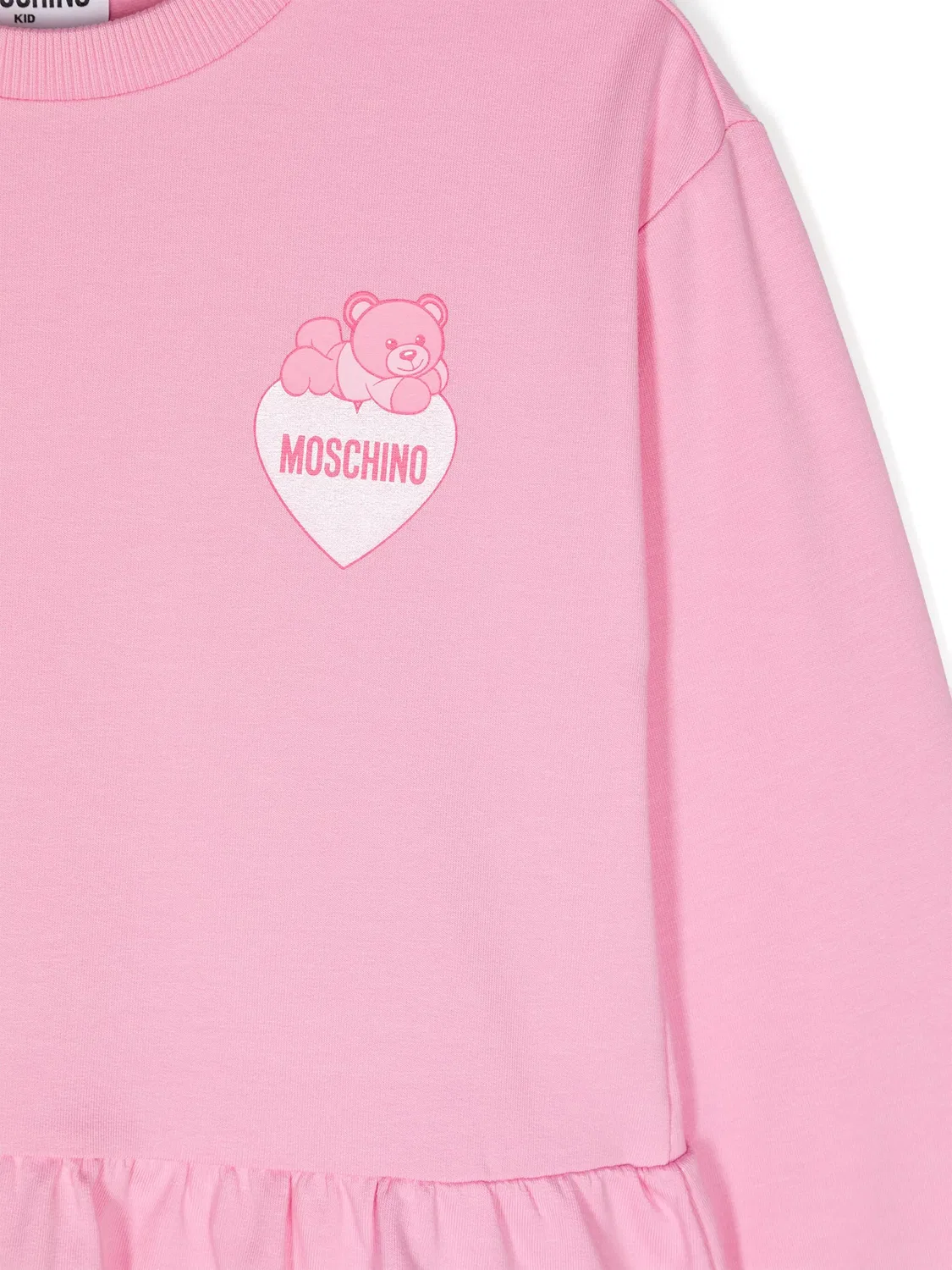 Платье с принтом логотипа Moschino, розовый — фото 3