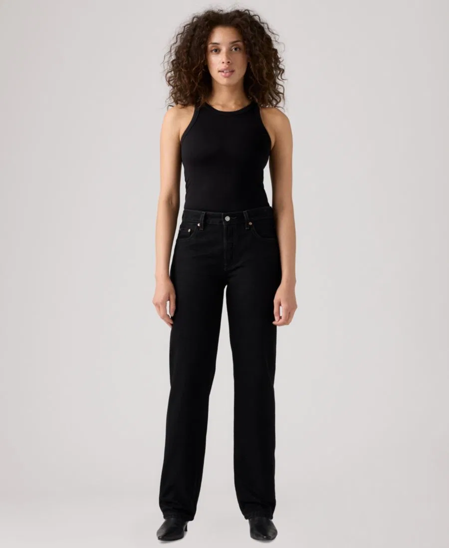 Джинсы прямого кроя Premium 501 90's Mid-Rise Straight-Fit Levi's, Rinsed Blacktop