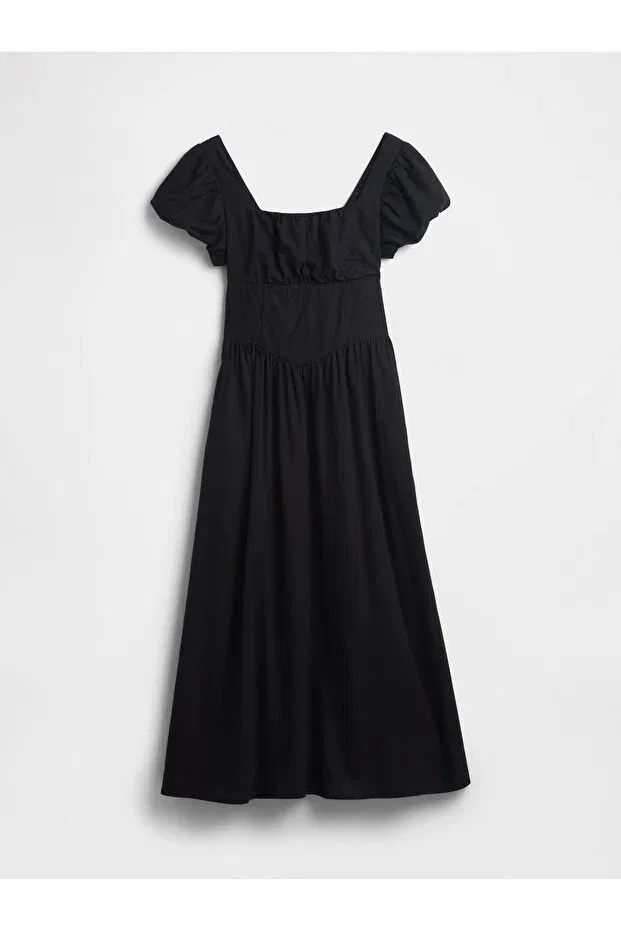 Женское платье-макси из льняной смеси Gap, Black-003 — фото 2