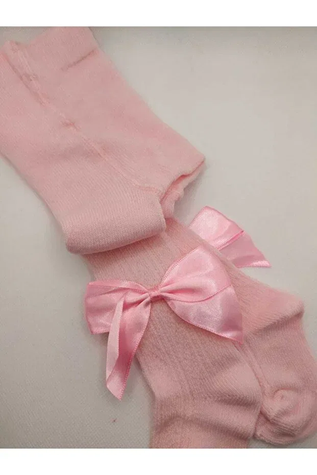 Детские колготки для девочек с бантиком Minibiri, Pink