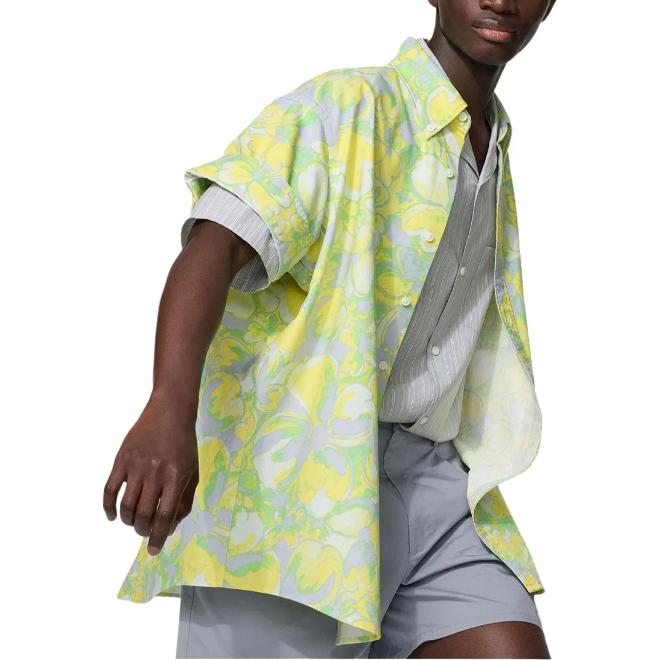 Рубашка с воротником, модель Francesco Risso, UNIQLO, Apricot Yellow