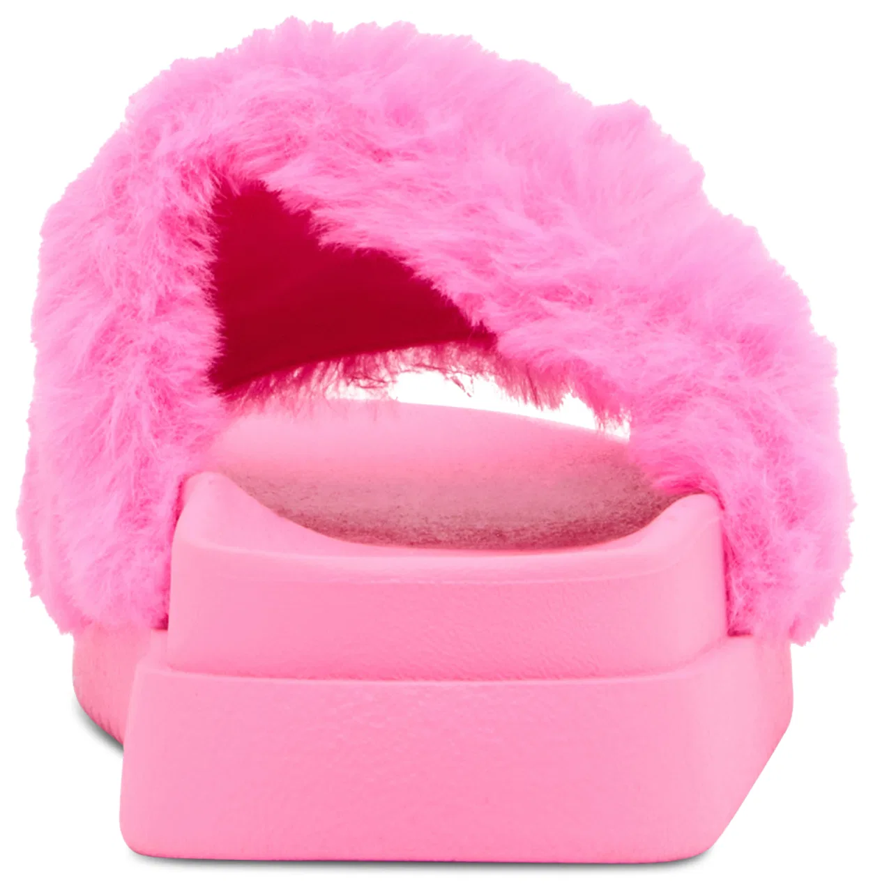 Детские тапочки с мехом и принтом Steve Madden, Hot Pink — фото 3