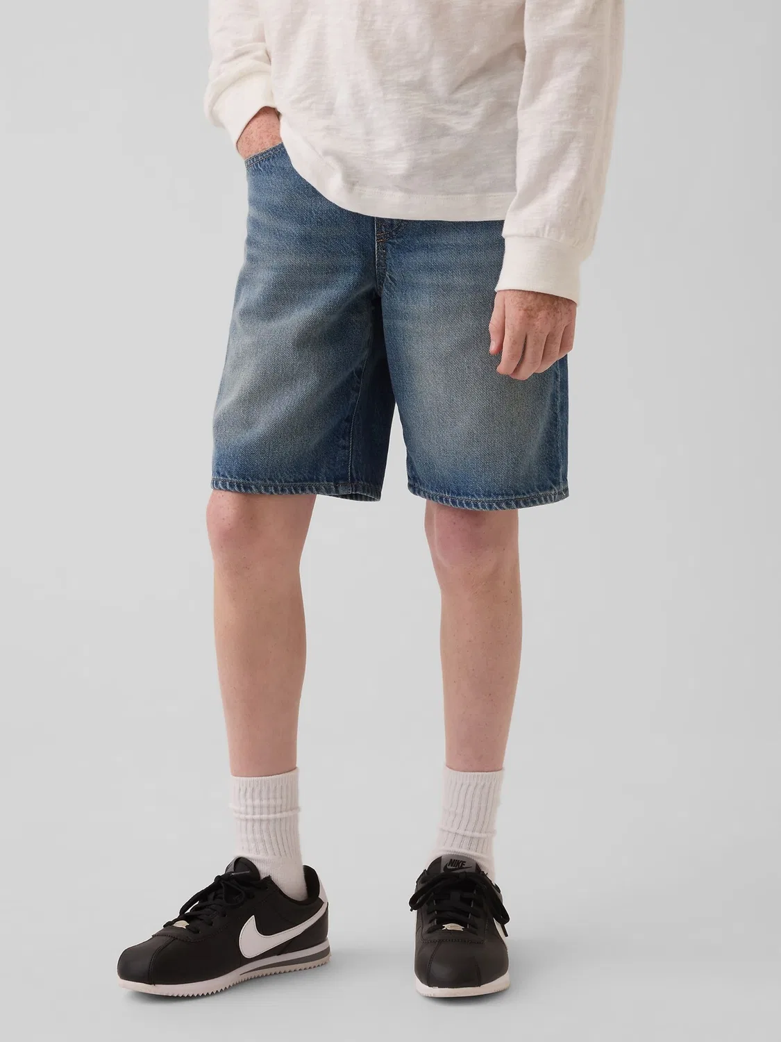 Шорты джинсовые свободные Gap Medium Wash Baggy, Medium Wash