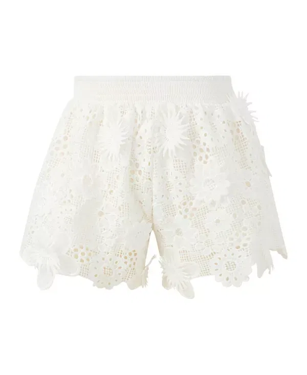 Детские шорты для девочек с вышивкой Lucinda Embroidered Marlo Kids, Ivory — фото 2