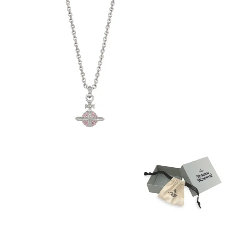 

Vivienne Westwood Латунное ожерелье Women's Rhodium/Light Rose Crystal