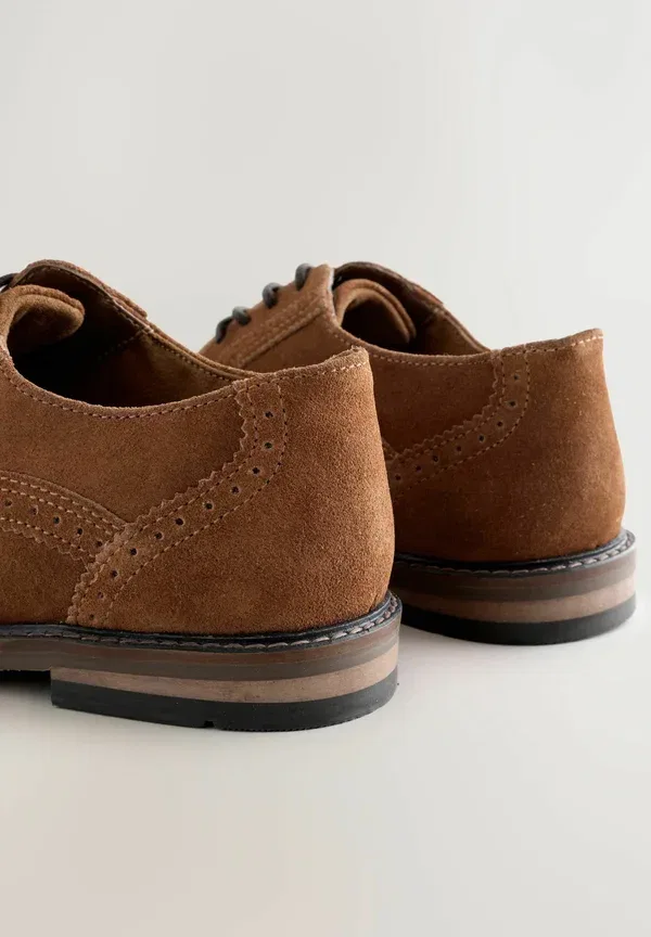 Туфли замшевые Brogues older - lace-ups Next, Tan Brown, светло-коричневый — фото 3