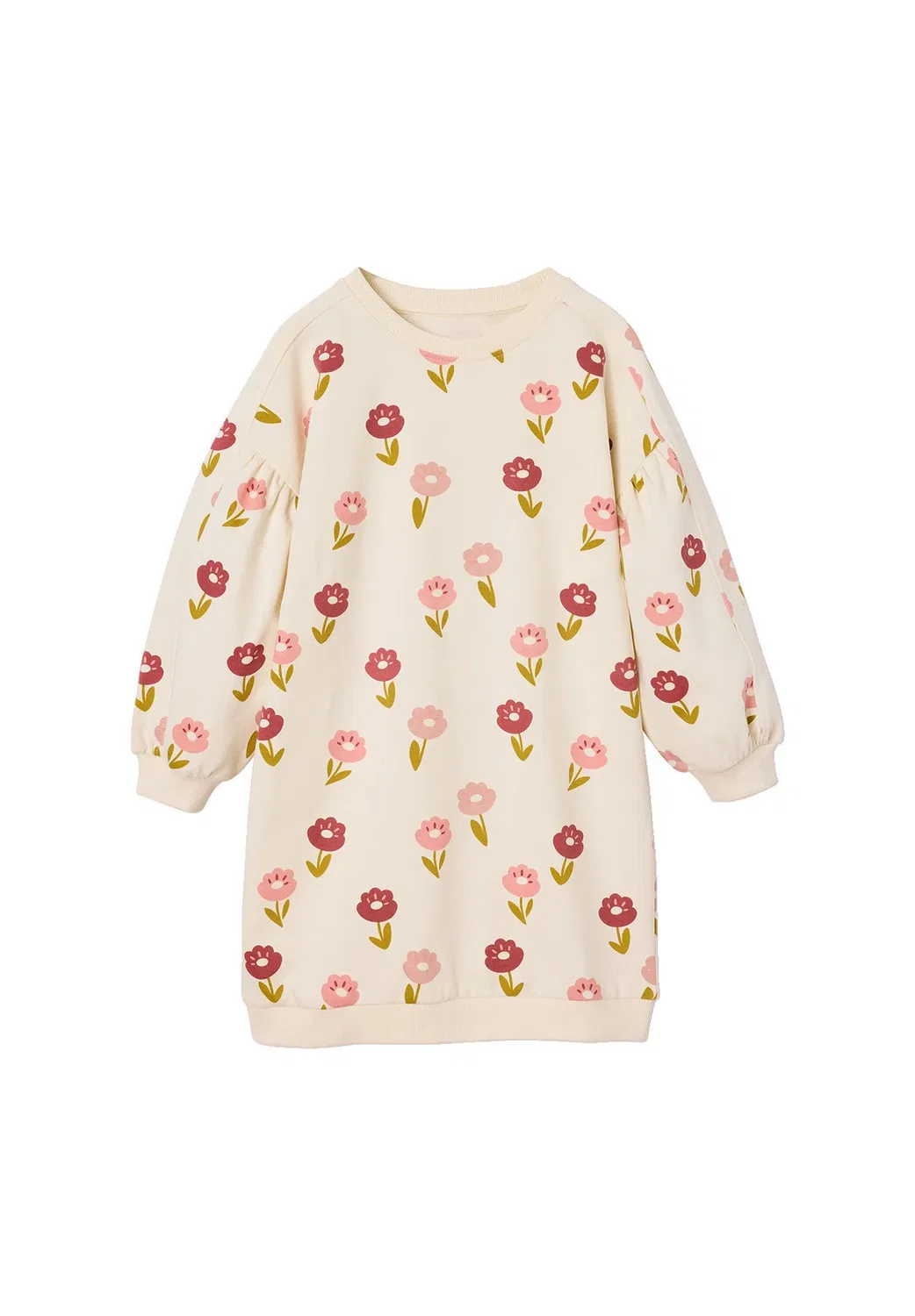 Kurzes Sweatkleid mädchen - дневное платье Vertbaudet, Wollweiß