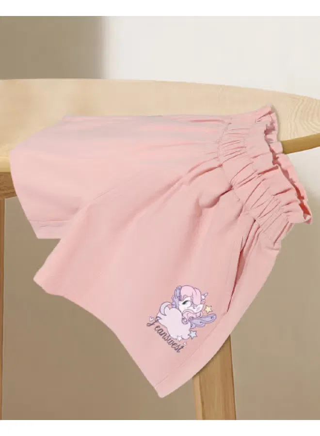 Шорты с пышной резинкой на поясе для девочек, хлопковые, Jeanswest, розовый