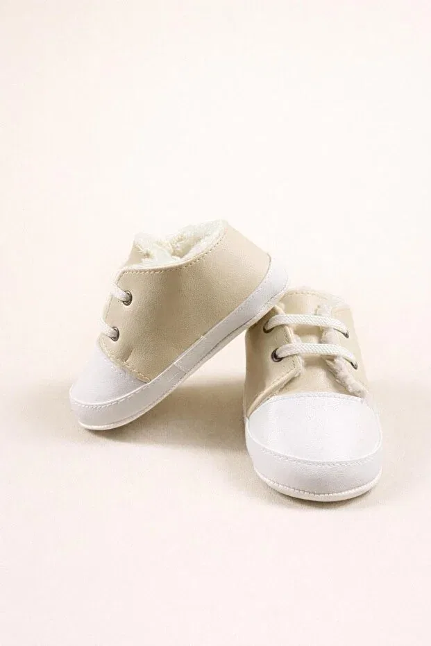 Детские ботиночки для девочек кожаные модели Numix Baby Kids, Beige — фото 3