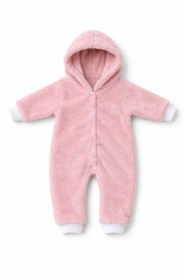 Детский комбинезон из плюша Unisex Premium wellsoft plush Dimple Baby, Pink — фото 2