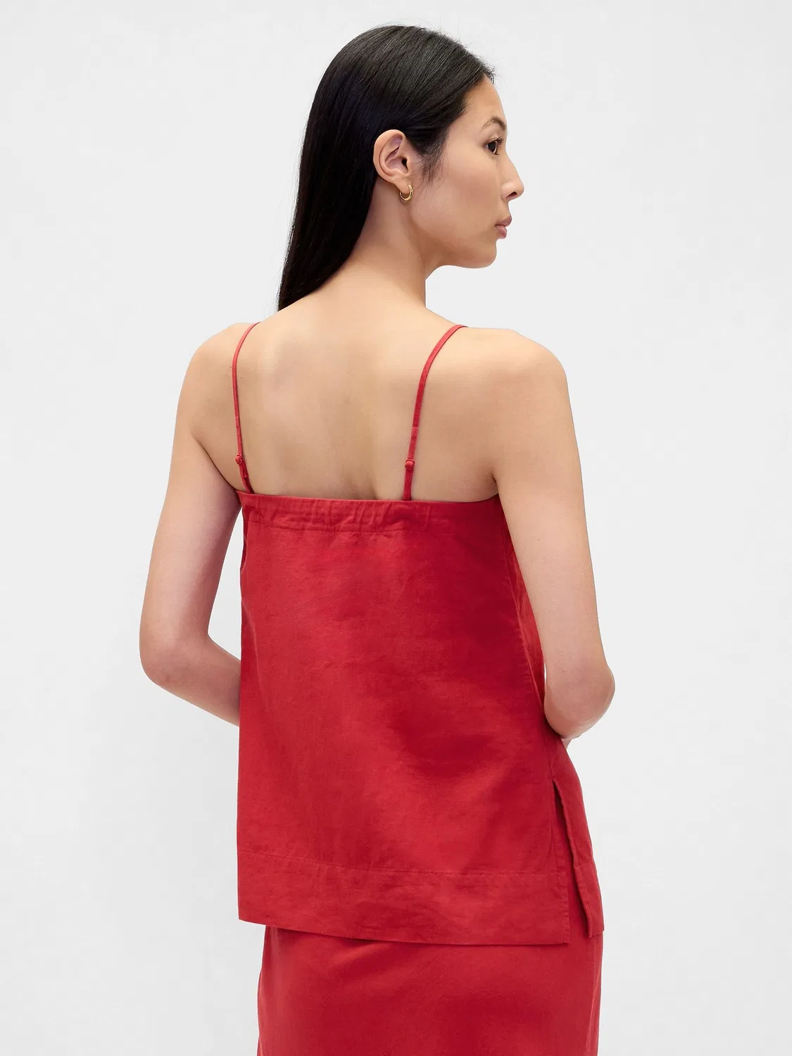Топ Gap Red Linen-Blend Cami, красный — фото 2