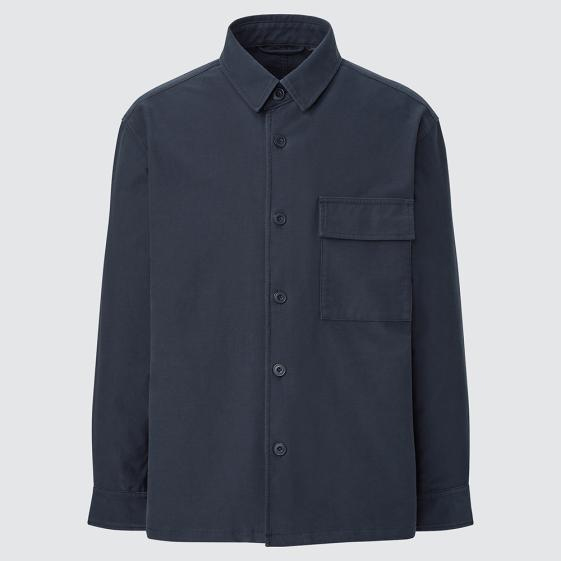 

Куртка-рубашка Оверсайз Uniqlo Unisex, 69 темно-синий