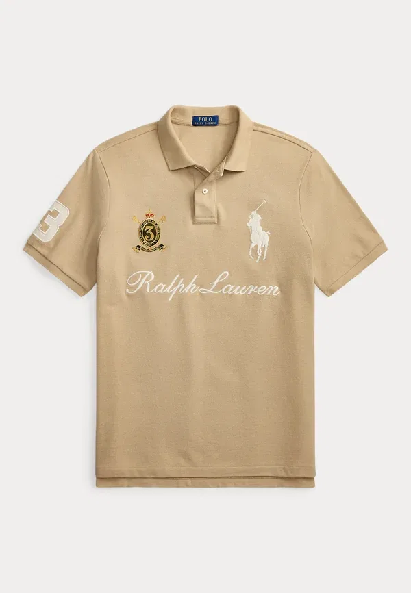 Футболка поло хлопковая, Classic Fit Big Pony Mesh Polo Shirt, Polo Ralph Lauren, Vintage Khaki, хаки — фото 4