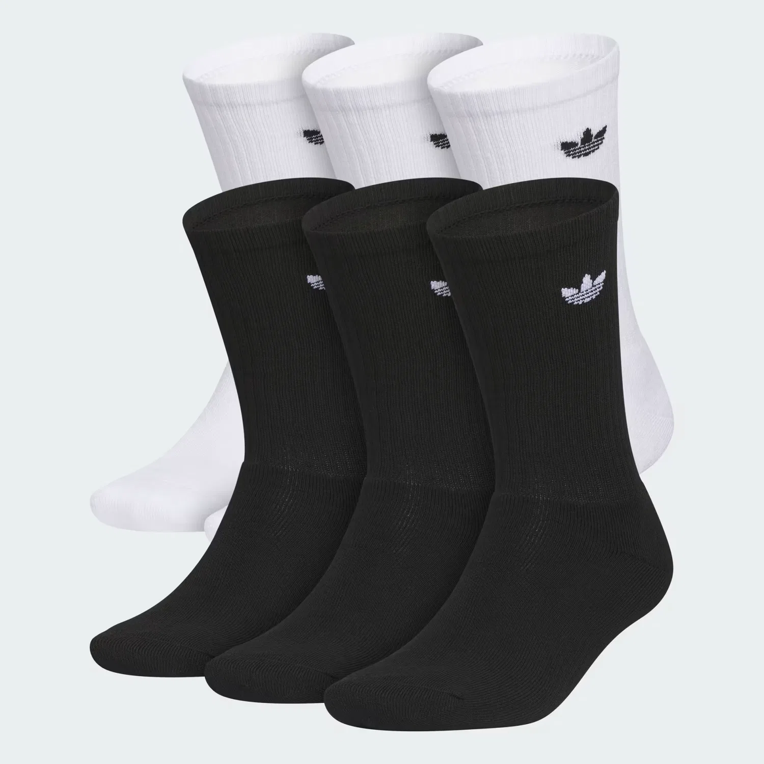Носки влагоотводящие, набор из 6 пар, trefoil 2.0, Adidas Originals, белый/черный