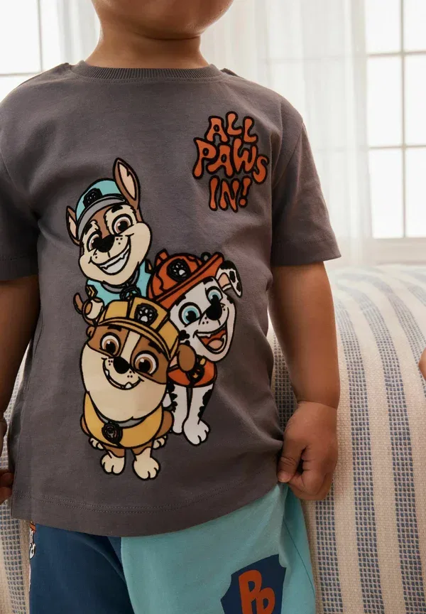 Пижамный комплект из 3 предметов с принтом Paw Patrol Regular fit Next blue/grey/orange, синий/оранжевый/серый