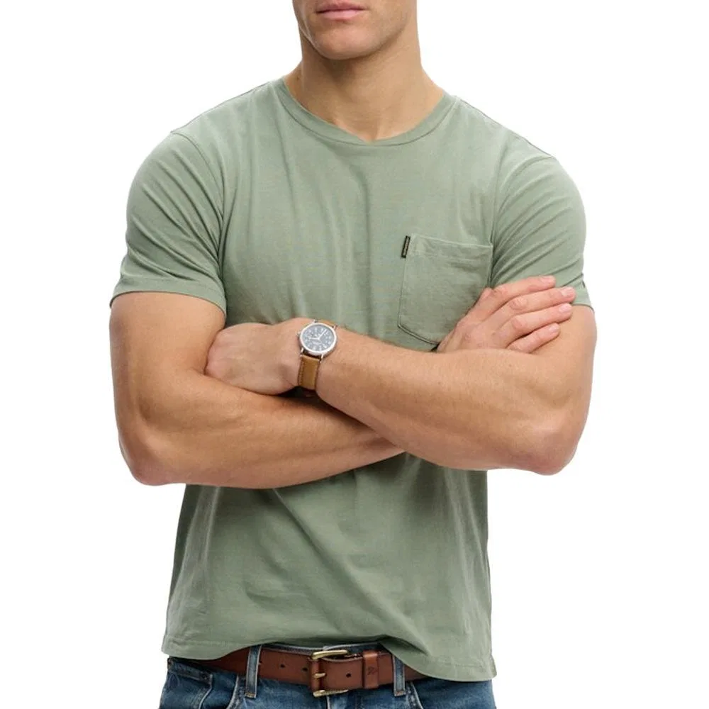 Мужская хлопковая футболка с круглым вырезом Classic Essential Superdry, Grun