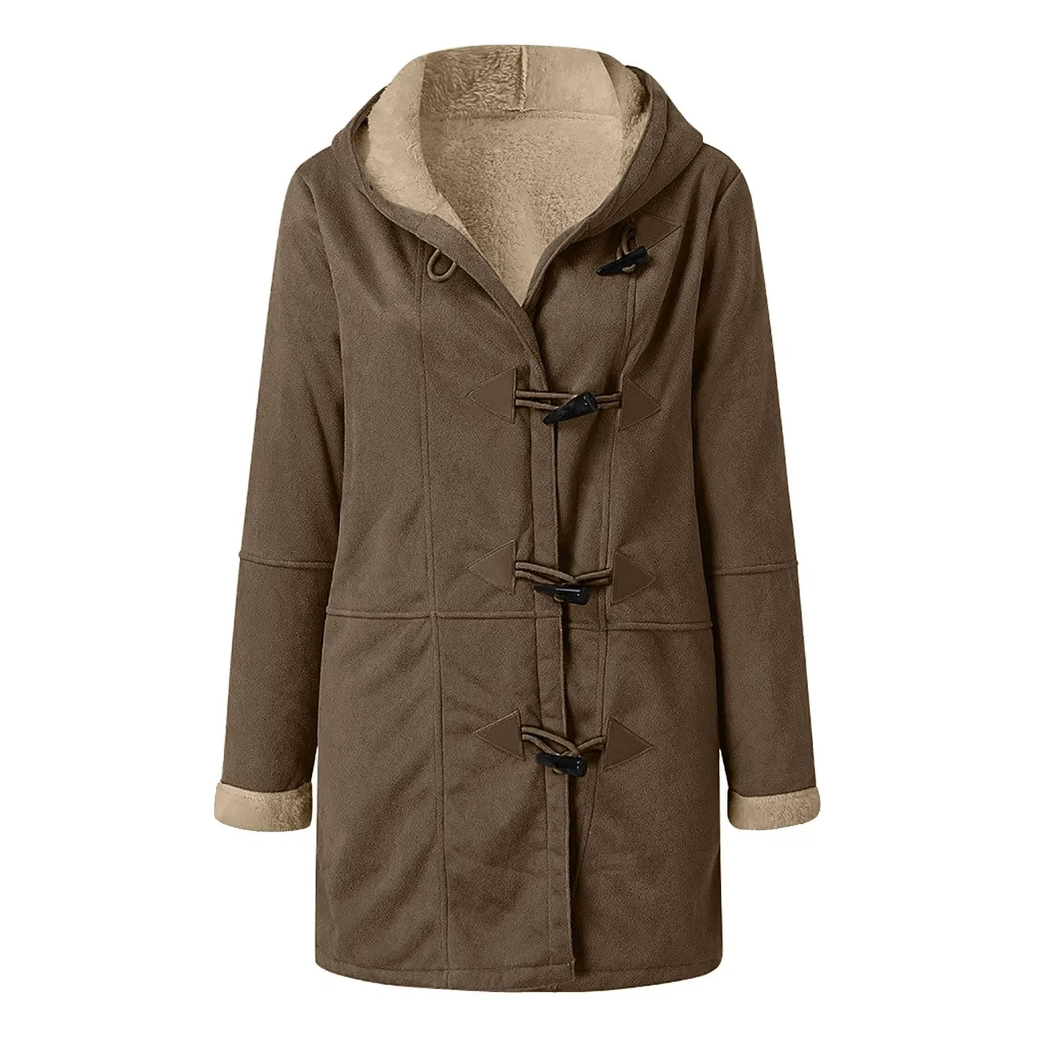 Женская куртка с капюшоном средней длины из флиса Falls Jacket, cachi — фото 3