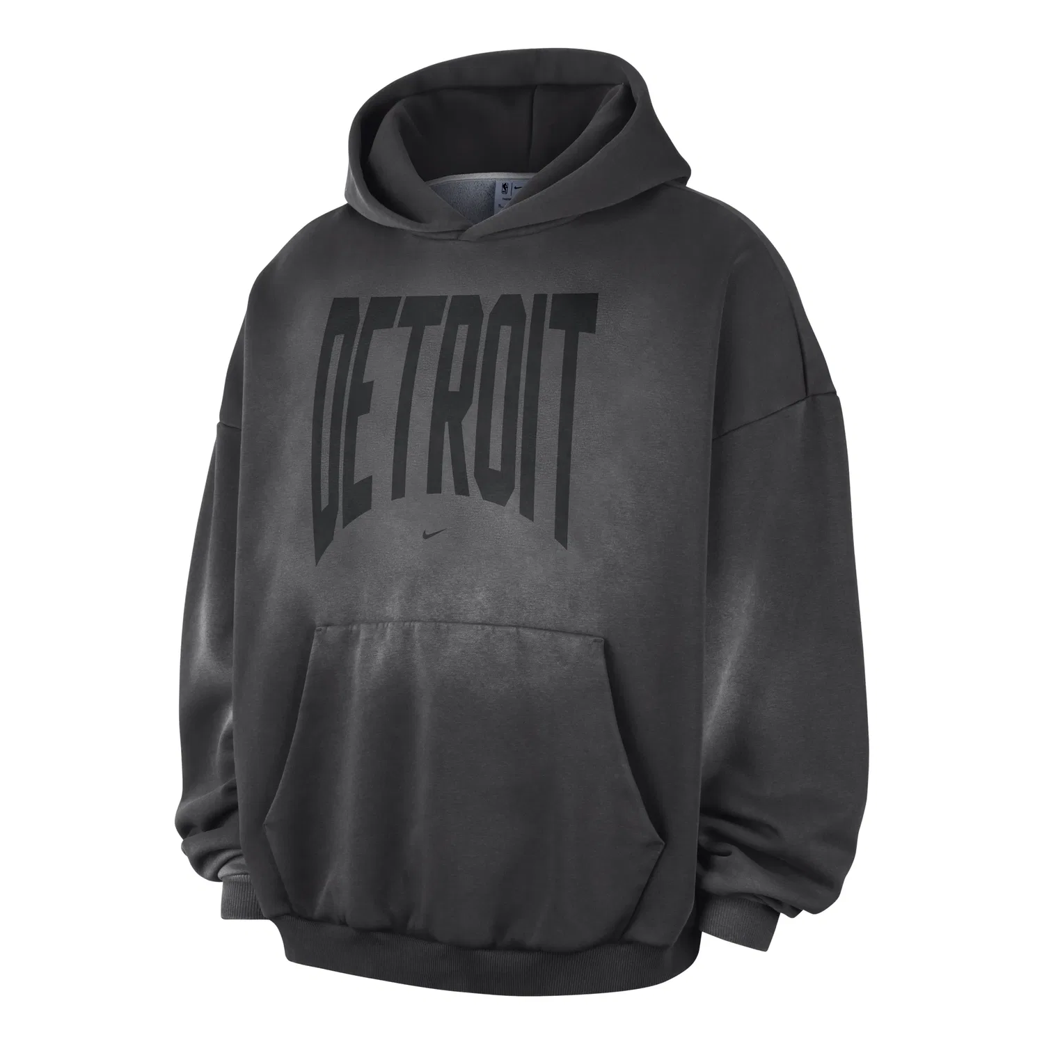 Мужское худи для баскетбола Detroit Pistons Standard Issue Therma-FIT Fleece Hoodie 'Dark Charcoal White' Nike, Dark Charcoal/White