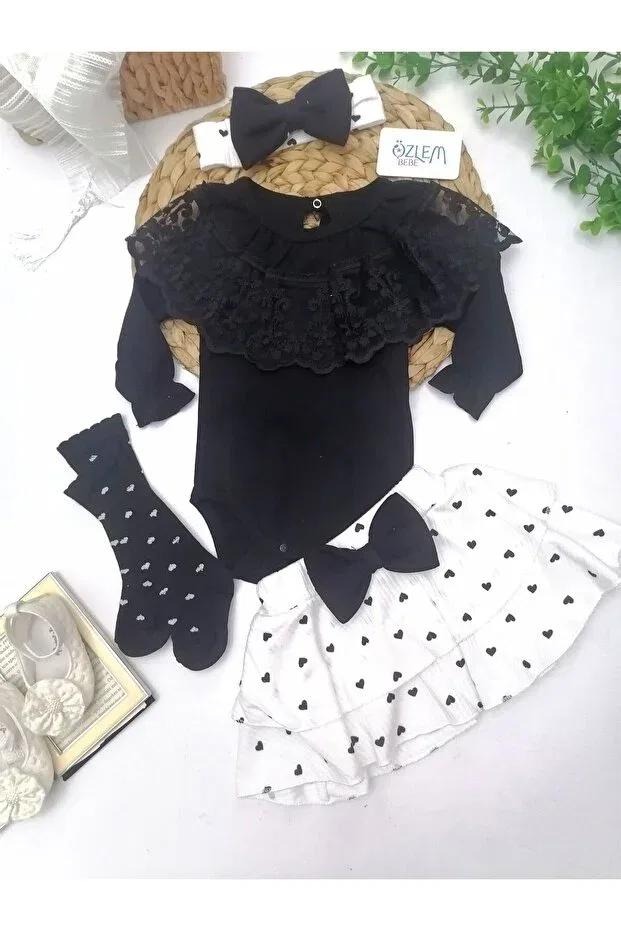 Детский комплект для новорожденных с принтом Özlem Bebe, Black