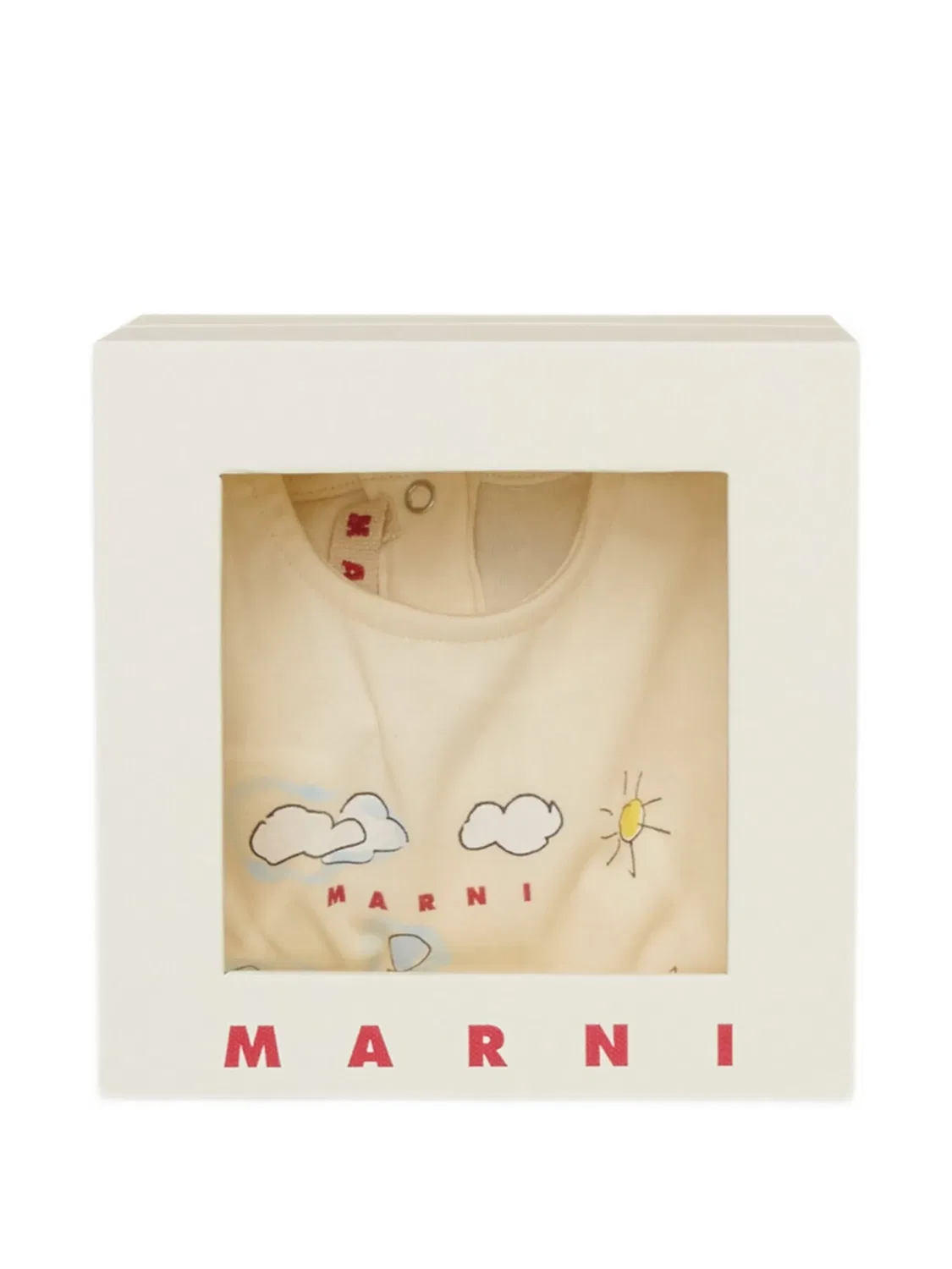 Ромпер с круглым вырезом Marni Kids, нейтральные цвета — фото 4