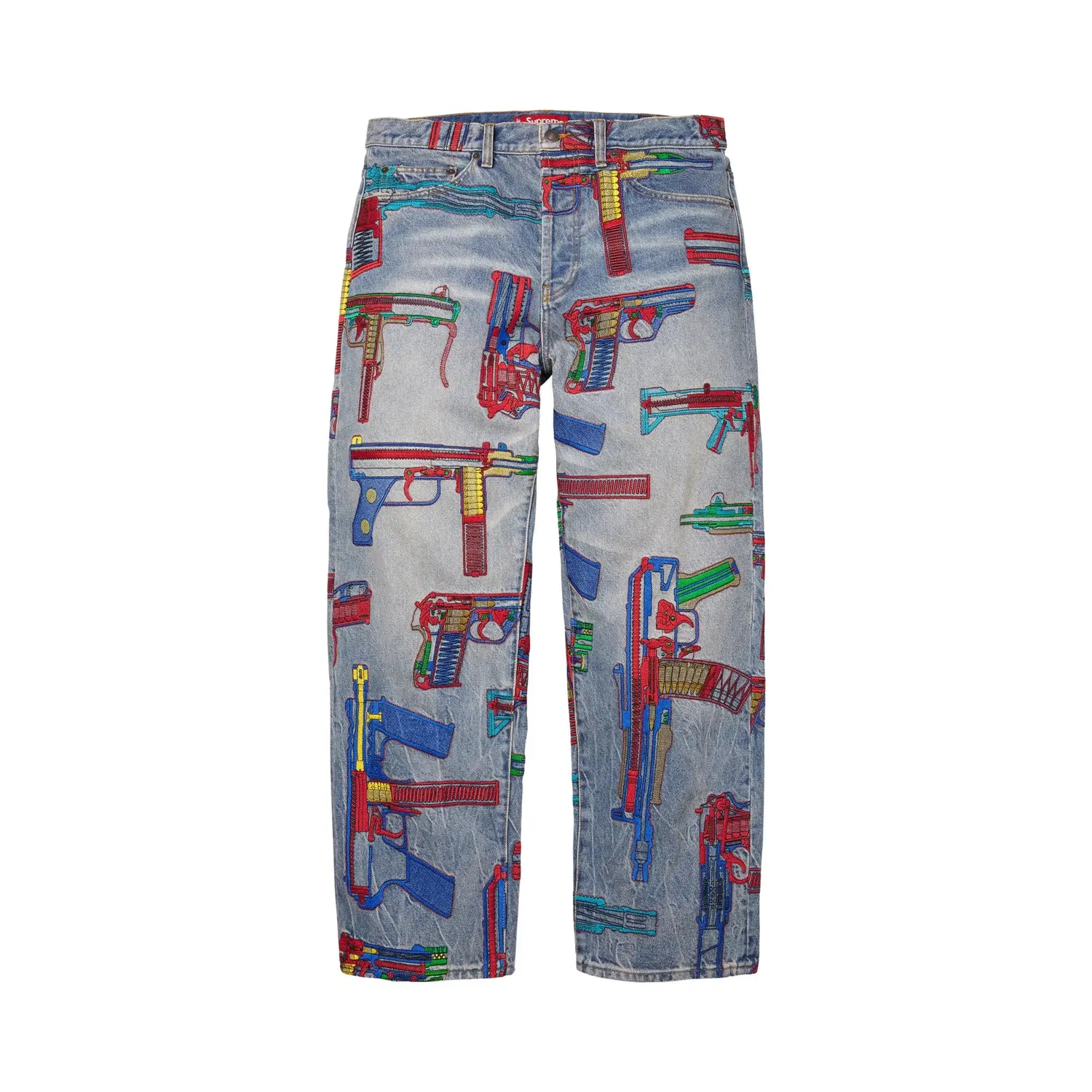 Джинсы Supreme Guns Embroidered Loose Fit Jean, синий