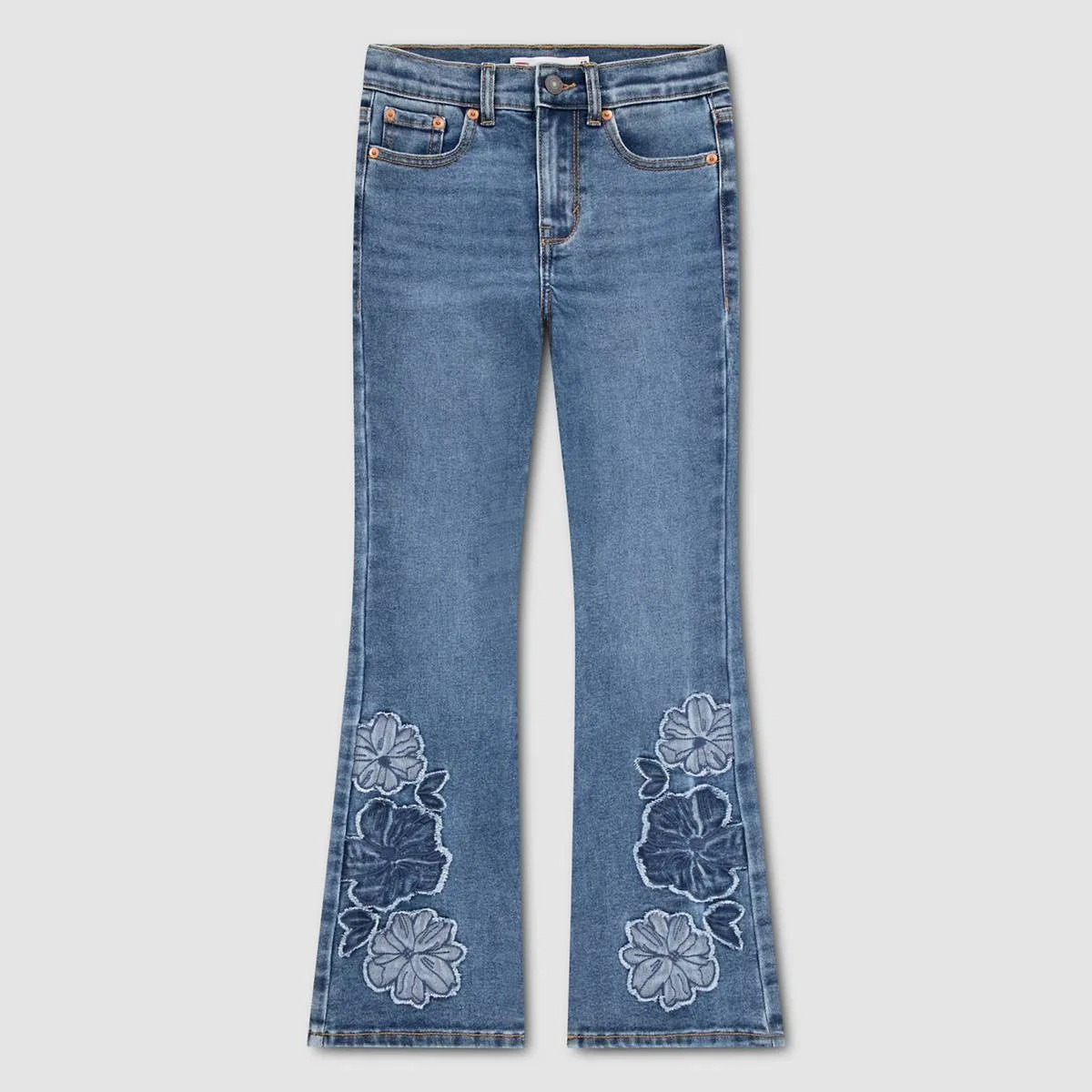 расклешенные джинсы 726 с бахромой для девочек 7-16 лет Levi's, Tide Me Over - Dark Wash