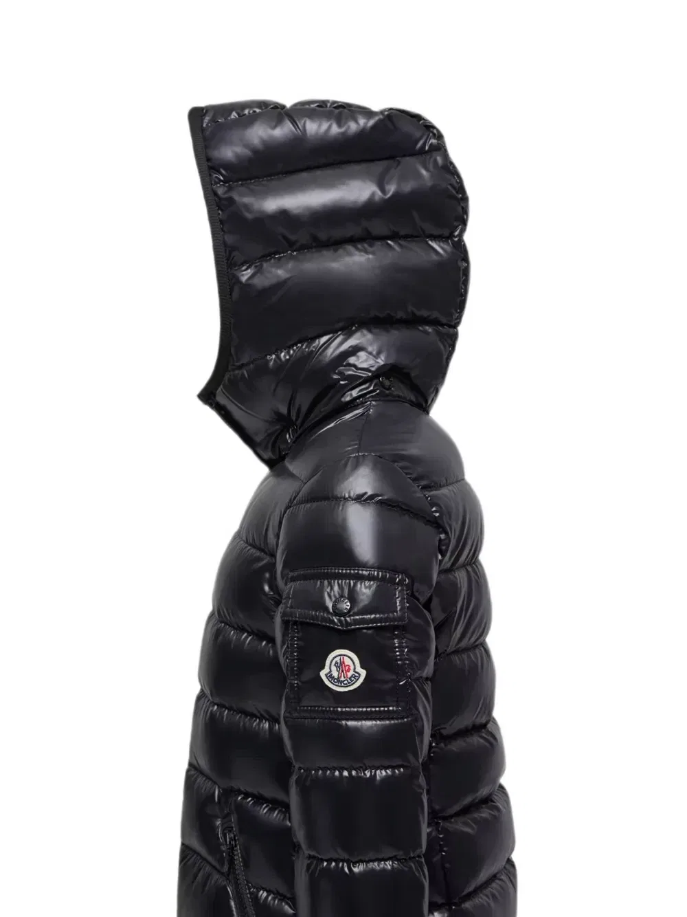 Стеганое пальто с капюшоном Moka Moncler Enfant, черный — фото 4