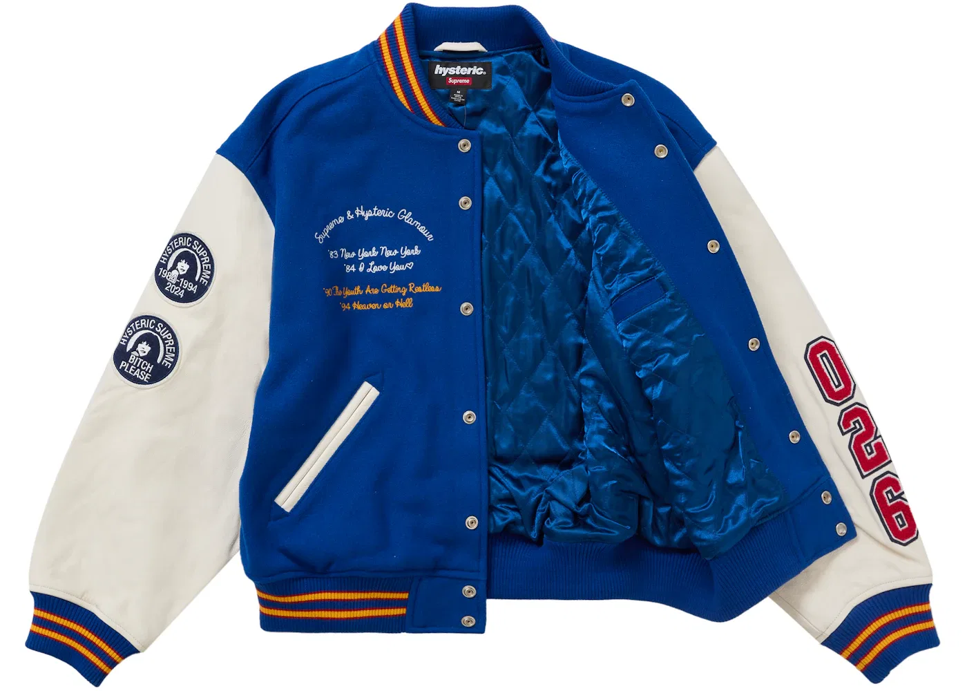 Мужская куртка-бомбер с принтом Supreme Hysteric Glamour Varsity Jacket, Blue — фото 2