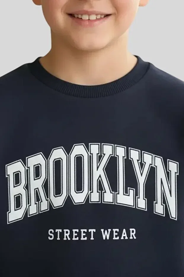 Детский спортивный костюм для мальчиков с принтом Brooklyn Printed Tracksuit Set Ww Waka Waka Kids Store, Smoked — фото 2