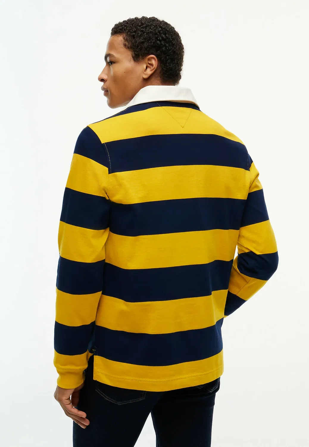 Рубашка-Поло в полоску для регби Tommy Hilfiger, Mustard Amber Carbon Navy — фото 3