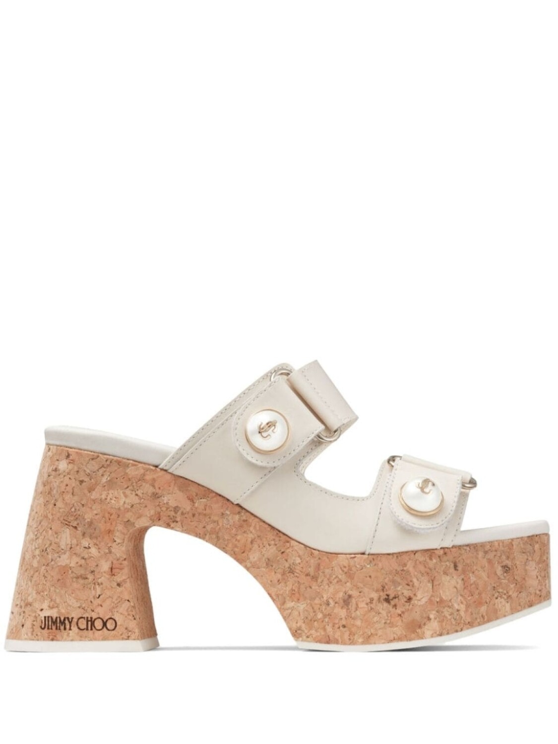 Кожаные босоножки на платформе Fayence 95 мм Jimmy Choo, белый
