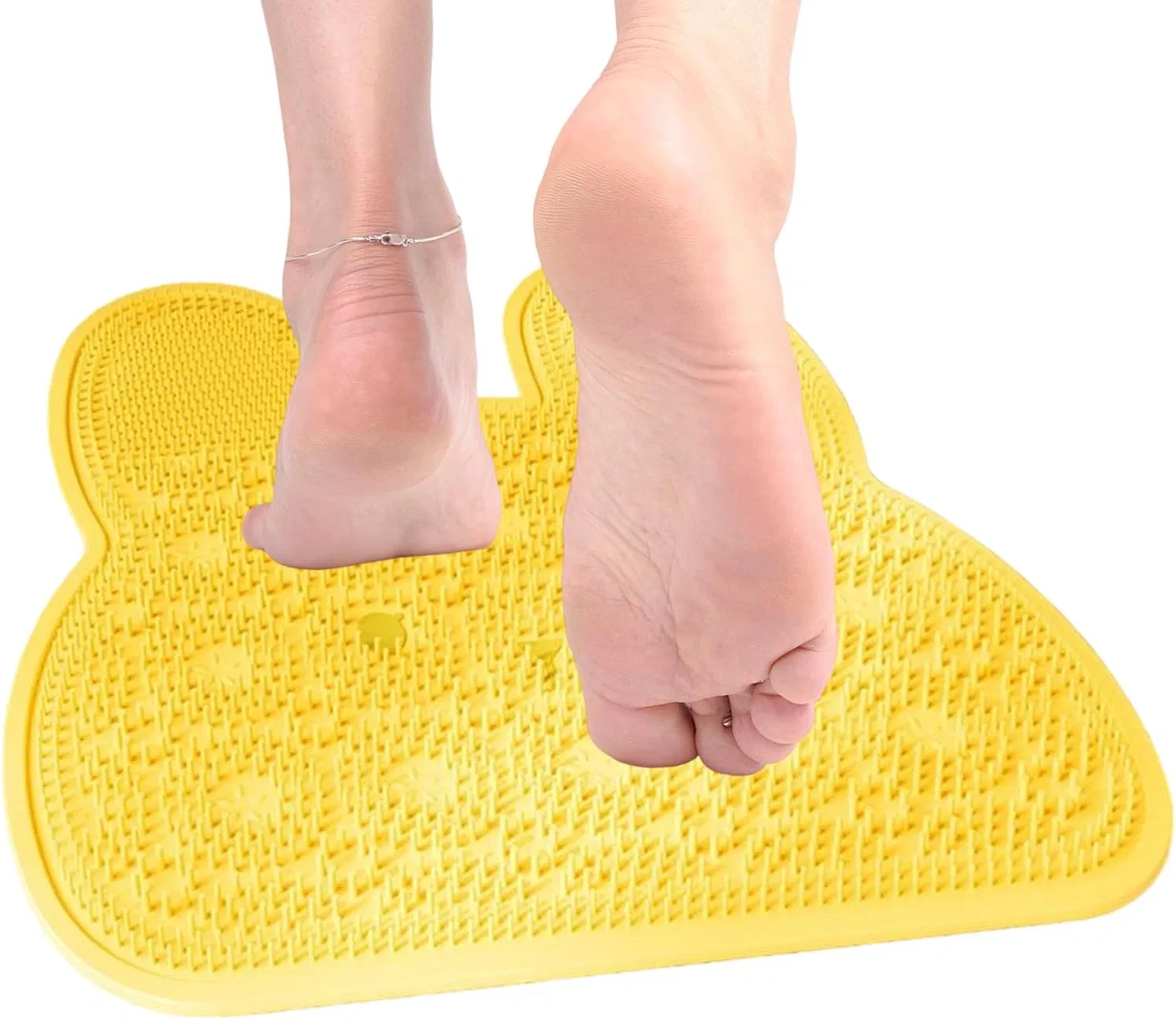 Скребок для ног и спины из силикона, 30.4x35.2 см, Желтый Generisch