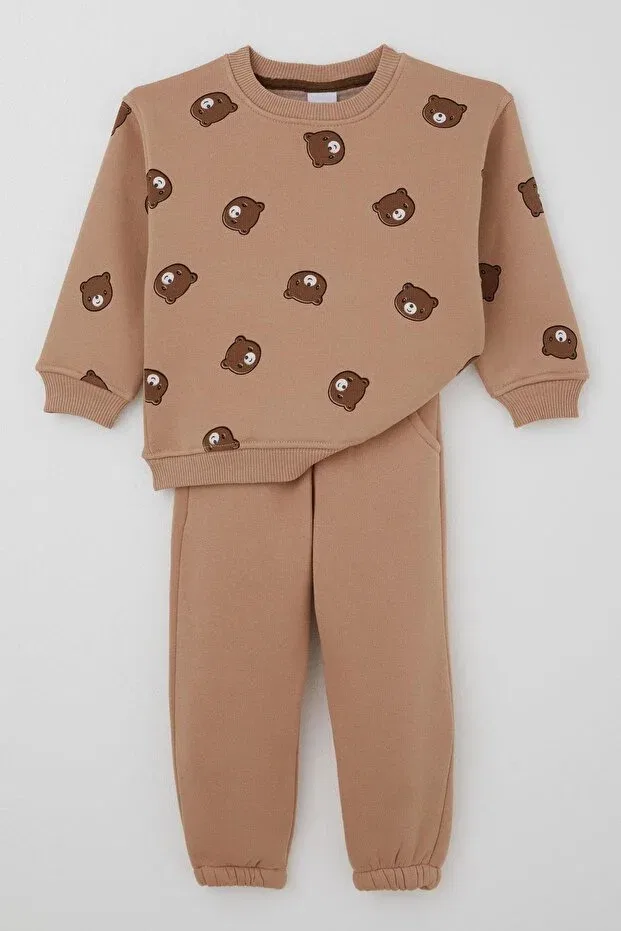 Детский спортивный комплект для девочек с принтом Basics Valorya, Brown