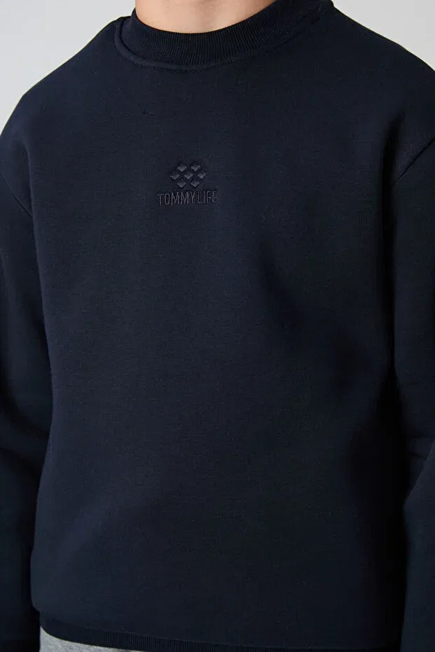 Детские свитшот для мальчиков хлопковый Tommy Life, Navy Blue — фото 4