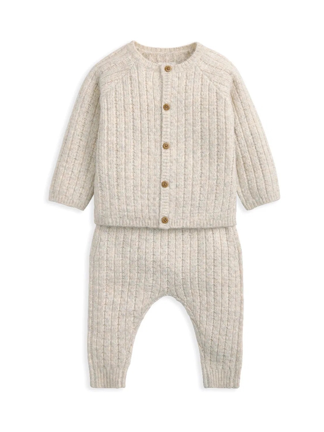 Комплект из джемпера и штанов, кабельная вязка Mamas & Papas, натуральный