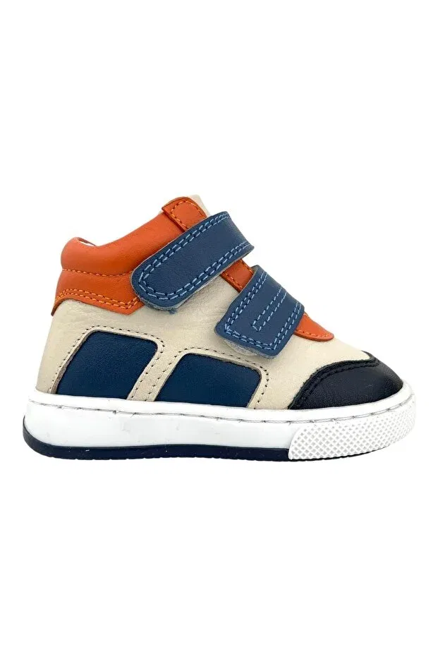 Детские туфли для мальчиков с липучкой Nubebe, Navy Blue-Beige