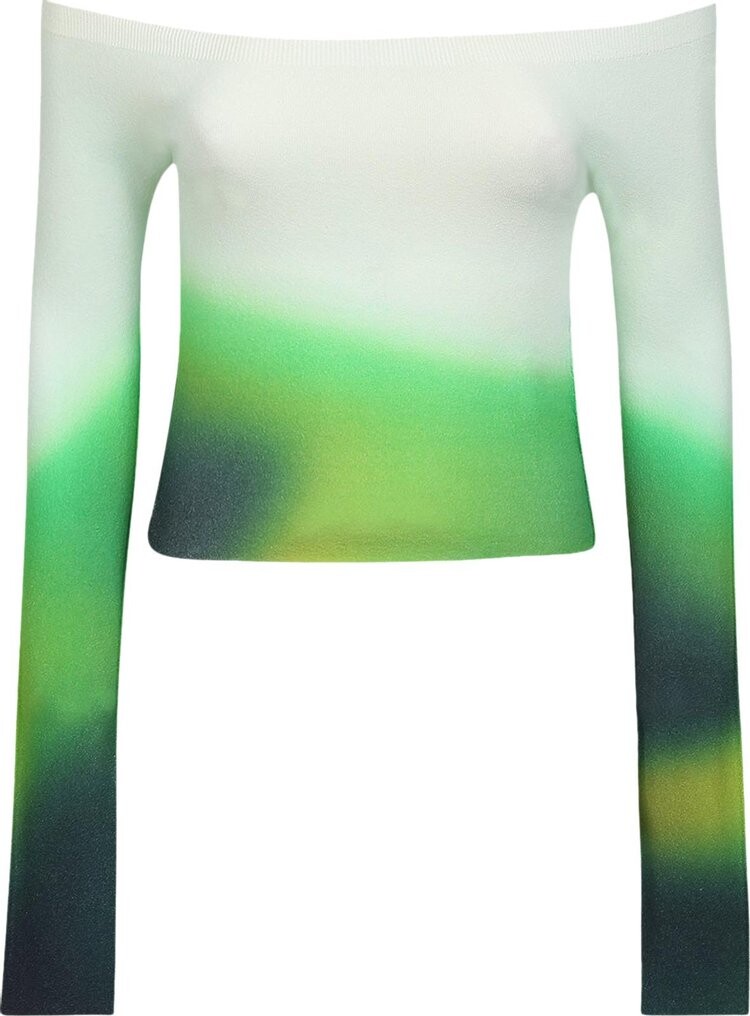 

Топ Off-White Blurred Seamless Knit Top 'Green/Blue', зеленый
