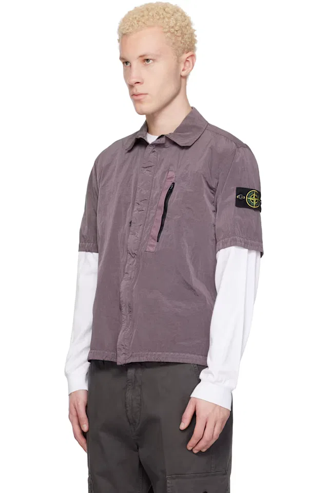 Фиолетовая нейлоновая металлическая рубашка Econyl 1200028 Stone Island — фото 4