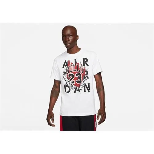 Мужская футболка с принтом Jordan AJ5 '85 Nike, Weiss Rot Schwarz