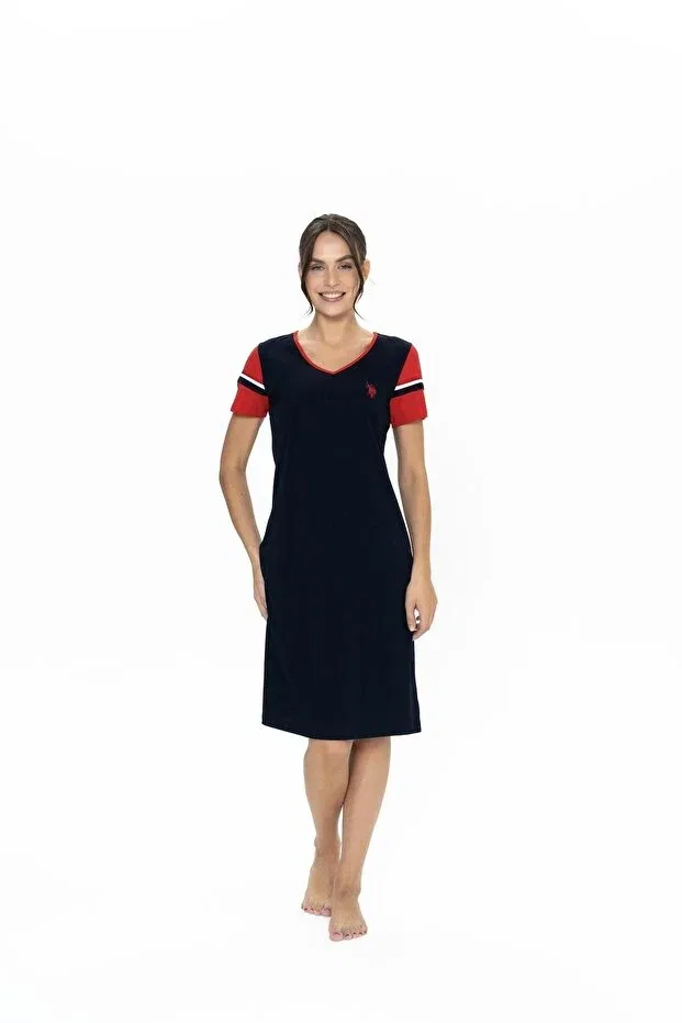 Женская ночная рубашка с коротким рукавом U.S. Polo Assn., Navy Blue — фото 2