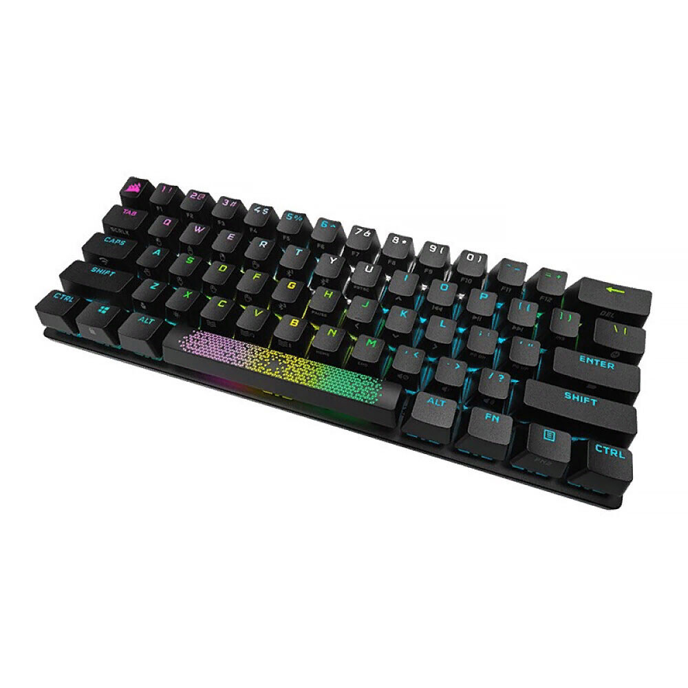 

Игровая клавиатура Corsair K70 RGB Pro Mini, беспроводная, механическая, CHERRY MX silver, английская раскладка, чёрный