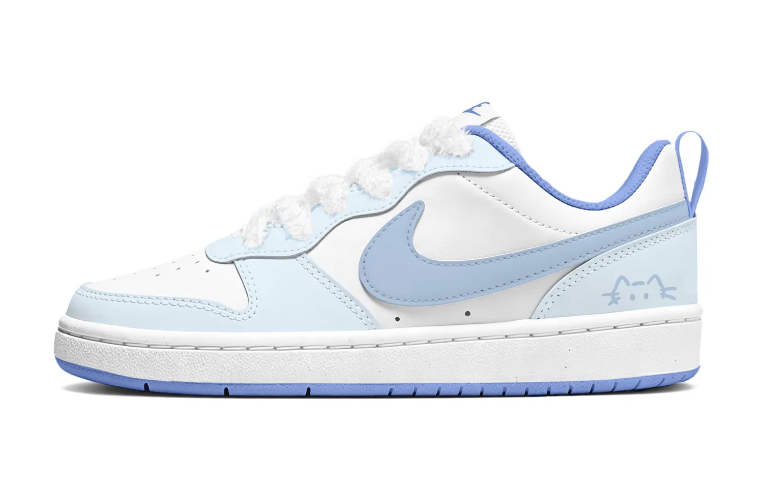 Детские скейтборд-кроссовки для девочек с принтом Court Borough, Nike, Light Blue — фото 3