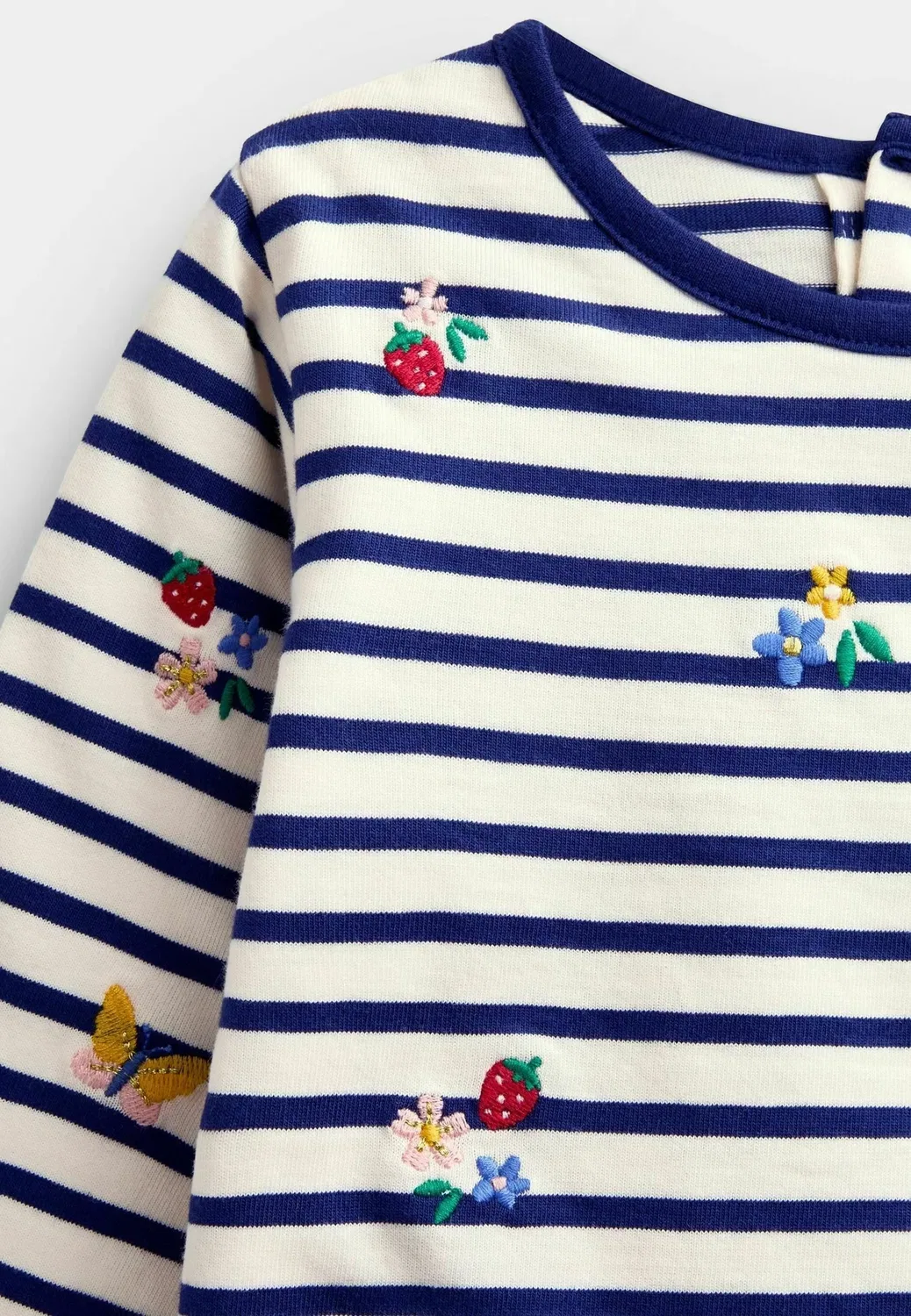 Вышитая блузка - блузка с длинными рукавами Jojo Maman Bébé, Navy Blue Floral — фото 2