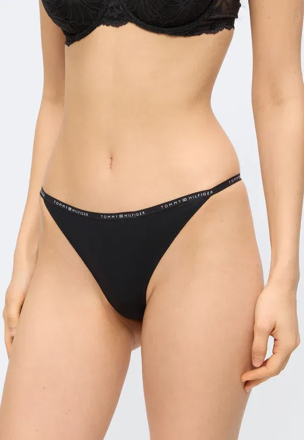 Комплект из 5 трусов-стрингов из микрофибры с логотипом Tommy Hilfiger черный — фото 4