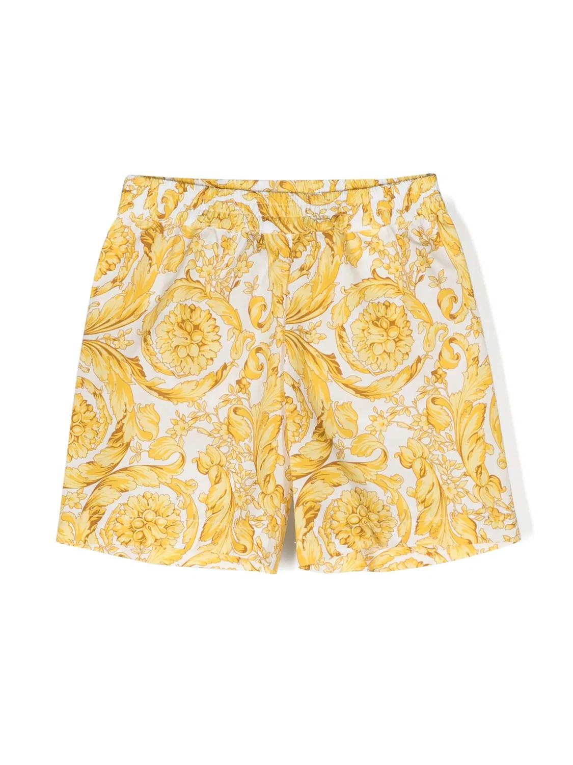 Шорты из поплина с принтом Barocco Versace, белый