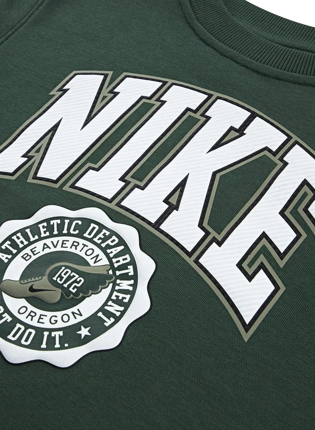 Свитшот с графическим принтом с длинным рукавом Nike, зеленый — фото 3