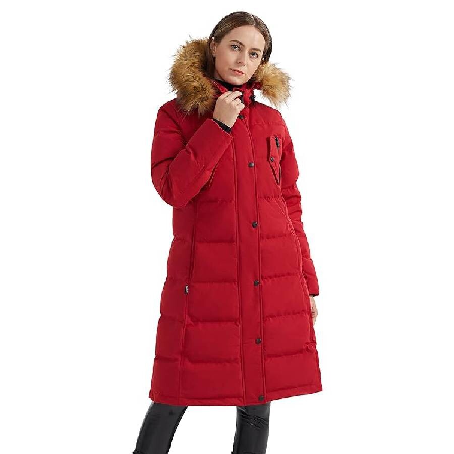 

Пальто-пуховик Orolay Women's Down Winter Long, красный