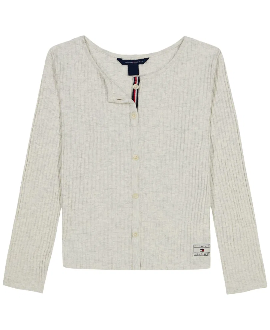 Лонгслив с пуговицами Tommy Hilfiger, Oat Heather