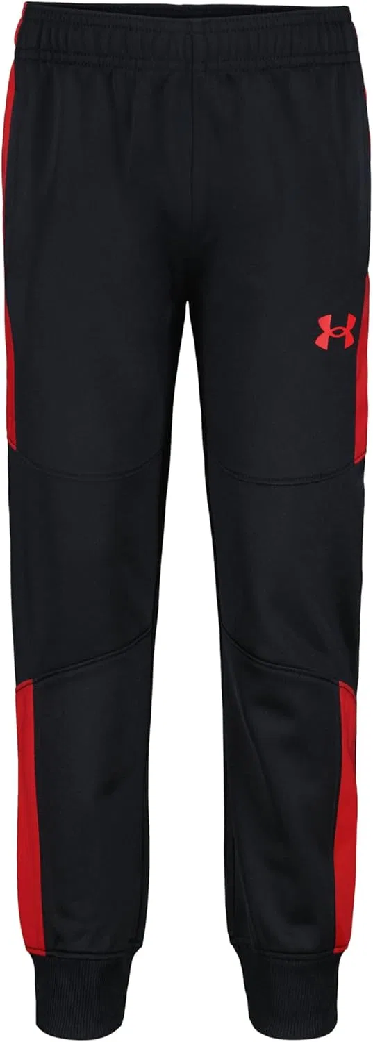 Детские спортивные брюки-джоггеры Under Armour, мягкие и удобные, свободного кроя, Black Red Tricot